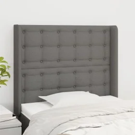 Headboard with dark gray fabric ears 103x16x118/128 cm by , Headboards and footboards - Ref: Foro24-3120005, Price: 75,18 €, ...