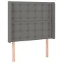 Headboard with dark gray fabric ears 103x16x118/128 cm by , Headboards and footboards - Ref: Foro24-3120005, Price: 75,18 €, ...