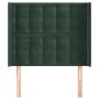 Cabecero con orejas de terciopelo verde oscuro 93x16x118/128 cm de , Cabeceros y pies de cama - Ref: Foro24-3120053, Precio: ...