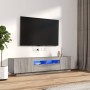 Set muebles TV con LEDs 2 pzas madera contrachapada gris Sonoma de , Muebles TV - Ref: Foro24-3120168, Precio: 111,47 €, Desc...