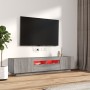 Set muebles TV con LEDs 2 pzas madera contrachapada gris Sonoma de , Muebles TV - Ref: Foro24-3120168, Precio: 111,47 €, Desc...