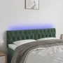 Cabecero con LED de terciopelo verde oscuro 144x7x78/88 cm de , Cabeceros y pies de cama - Ref: Foro24-3121999, Precio: 76,94...