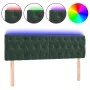 Cabecero con LED de terciopelo verde oscuro 144x7x78/88 cm de , Cabeceros y pies de cama - Ref: Foro24-3121999, Precio: 76,94...
