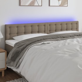 Cabecero con LED de tela gris taupe 160x5x78/88 cm de , Cabeceros y pies de cama - Ref: Foro24-3122056, Precio: 70,18 €, Desc...