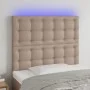 Kopfteil mit LED-Beleuchtung, Cappuccino-Kunstleder, 90 x 5 x 118/128 cm von , Kopf- und Fußteile - Ref: Foro24-3122507, Prei...