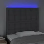 Headboard with LED lights dark gray fabric 100x5x118/128 cm by , Headboards and footboards - Ref: Foro24-3122849, Price: 75,8...