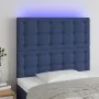 Kopfteil mit LED-Leuchten aus blauem Stoff, 100 x 5 x 118/128 cm von , Kopf- und Fußteile - Ref: Foro24-3122854, Preis: 72,43...