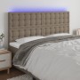 Cabecero con luces LED tela gris taupe 160x5x118/128 cm de , Cabeceros y pies de cama - Ref: Foro24-3122868, Precio: 127,22 €...