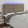 Headboard with LED lights taupe gray fabric 160x5x118/128 cm by , Headboards and footboards - Ref: Foro24-3122868, Price: 122...