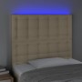 Cabecero con luces LED tela crema 80x5x118/128 cm de , Cabeceros y pies de cama - Ref: Foro24-3122837, Precio: 72,66 €, Descu...