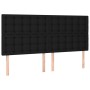 Cabecero con luces LED tela negro 200x5x118/128 cm de , Cabeceros y pies de cama - Ref: Foro24-3122882, Precio: 147,27 €, Des...