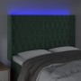 Cabecero con LED de terciopelo verde oscuro 147x16x118/128 cm de , Cabeceros y pies de cama - Ref: Foro24-3124435, Precio: 16...