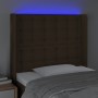 Cabecero con LED de tela marrón oscuro 103x16x118/128 cm de , Cabeceros y pies de cama - Ref: Foro24-3124475, Precio: 92,98 €...