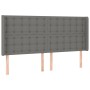 Cabecero con LED de tela gris oscuro 203x16x118/128 cm de , Cabeceros y pies de cama - Ref: Foro24-3124505, Precio: 138,87 €,...