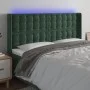 LED-Kopfteil aus dunkelgrünem Samt, 183 x 16 x 118/128 cm von , Kopf- und Fußteile - Ref: Foro24-3124545, Preis: 139,88 €, Ra...