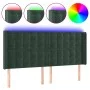 Cabecero con LED de terciopelo verde oscuro 183x16x118/128 cm de , Cabeceros y pies de cama - Ref: Foro24-3124545, Precio: 13...