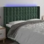 Dark green velvet headboard with LED 203x16x118/128 cm by , Headboards and footboards - Ref: Foro24-3124551, Price: 153,85 €,...