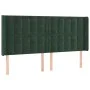 Dark green velvet headboard with LED 203x16x118/128 cm by , Headboards and footboards - Ref: Foro24-3124551, Price: 153,85 €,...