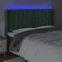 Dark green velvet headboard with LED 203x16x118/128 cm by , Headboards and footboards - Ref: Foro24-3124551, Price: 153,85 €,...