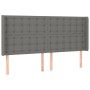 Cabecero con LED de tela gris oscuro 163x16x118/128 cm de , Cabeceros y pies de cama - Ref: Foro24-3124489, Precio: 179,12 €,...