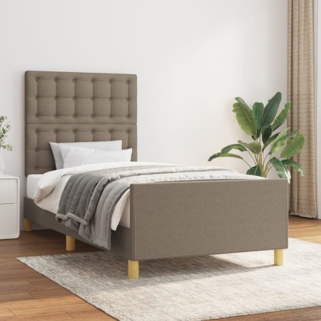 Estructura de cama con cabecero de tela gris taupe 80x200 cm de , Camas y somieres - Ref: Foro24-3125337, Precio: 145,82 €, D...