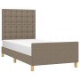 Estructura de cama con cabecero de tela gris taupe 80x200 cm de , Camas y somieres - Ref: Foro24-3125337, Precio: 145,82 €, D...