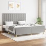 Estructura de cama con cabecero tela gris claro 160x200 cm de , Camas y somieres - Ref: Foro24-3125389, Precio: 230,46 €, Des...