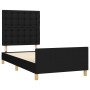 Estructura de cama con cabecero de tela negro 80x200 cm de , Camas y somieres - Ref: Foro24-3125335, Precio: 139,40 €, Descue...