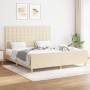 Estructura de cama con cabecero de tela color crema 160x200 cm de , Camas y somieres - Ref: Foro24-3125394, Precio: 239,73 €,...