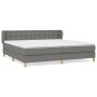 Cama box spring con colchón tela gris oscuro 200x200 cm de , Camas y somieres - Ref: Foro24-3127150, Precio: 583,83 €, Descue...