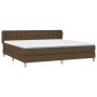 Cama box spring con colchón tela marrón oscuro 200x200 cm de , Camas y somieres - Ref: Foro24-3127152, Precio: 626,79 €, Desc...