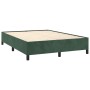 Cama box spring con colchón terciopelo verde oscuro 140x200 cm de , Camas y somieres - Ref: Foro24-3129396, Precio: 570,81 €,...