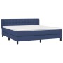 Cama box spring con colchón tela azul 160x200 cm de , Camas y somieres - Ref: Foro24-3130047, Precio: 499,56 €, Descuento: %