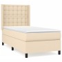 Cama box spring con colchón tela color crema 90x200 cm de , Camas y somieres - Ref: Foro24-3131726, Precio: 339,05 €, Descuen...
