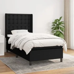 Cama box spring con colchón tela negro 80x200 cm de , Camas y somieres - Ref: Foro24-3131707, Precio: 318,59 €, Descuento: %