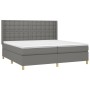 Cama box spring con colchón tela gris oscuro 200x200 cm de , Camas y somieres - Ref: Foro24-3132338, Precio: 652,66 €, Descue...
