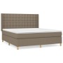 Cama box spring con colchón tela gris taupe 160x200 cm de , Camas y somieres - Ref: Foro24-3132325, Precio: 613,60 €, Descuen...