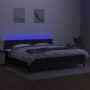 Cama box spring colchón y luces LED tela negro 200x200 cm de , Camas y somieres - Ref: Foro24-3133503, Precio: 599,93 €, Desc...