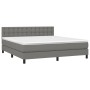 Cama box spring colchón y luces LED tela gris oscuro 160x200 cm de , Camas y somieres - Ref: Foro24-3133486, Precio: 527,03 €...