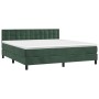 Cama box spring colchón y LED terciopelo verde oscuro 180x200cm de , Camas y somieres - Ref: Foro24-3134660, Precio: 546,98 €...