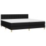 Cama box spring con colchón LED tela negro 200x200 cm de , Camas y somieres - Ref: Foro24-3134063, Precio: 601,95 €, Descuent...