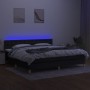 Cama box spring con colchón LED tela negro 200x200 cm de , Camas y somieres - Ref: Foro24-3134063, Precio: 601,95 €, Descuent...