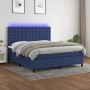 Cama box spring colchón y luces LED tela azul 160x200 cm de , Camas y somieres - Ref: Foro24-3135211, Precio: 560,15 €, Descu...