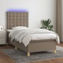 Cama box spring colchón y luces LED tela gris taupe 90x190 cm de , Camas y somieres - Ref: Foro24-3135721, Precio: 366,58 €, ...