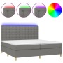 Cama box spring colchón y luces LED tela gris claro 200x200 cm de , Camas y somieres - Ref: Foro24-3135782, Precio: 644,43 €,...