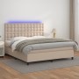 Cama box spring colchón LED cuero sintético capuchino 180x200cm de , Camas y somieres - Ref: Foro24-3135962, Precio: 664,48 €...
