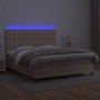 Cama box spring colchón LED cuero sintético capuchino 180x200cm de , Camas y somieres - Ref: Foro24-3135962, Precio: 664,48 €...
