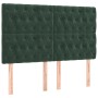 Cama box spring colchón y LED terciopelo verde oscuro 140x200cm de , Camas y somieres - Ref: Foro24-3136308, Precio: 530,16 €...