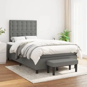 Box spring bed with dark gray fabric mattress 120x200 cm by , Beds and slatted bases - Ref: Foro24-3136902, Price: 435,52 €, ...
