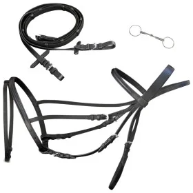 Brida Flash de Cuero Negro con Riendas y Bocado (Poni) de vidaXL, Cabezadas - Ref: Foro24-90895, Precio: 40,81 €, Descuento: %